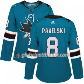 San Jose Sharks Hockeydrakt Joe Pavelski 8 2017-2018 Teal Adidas Authentic - Dame